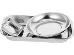 Conjunto De 3 Peças De Suporte Para Tigelas E Recipientes Em Aço Inoxidável
