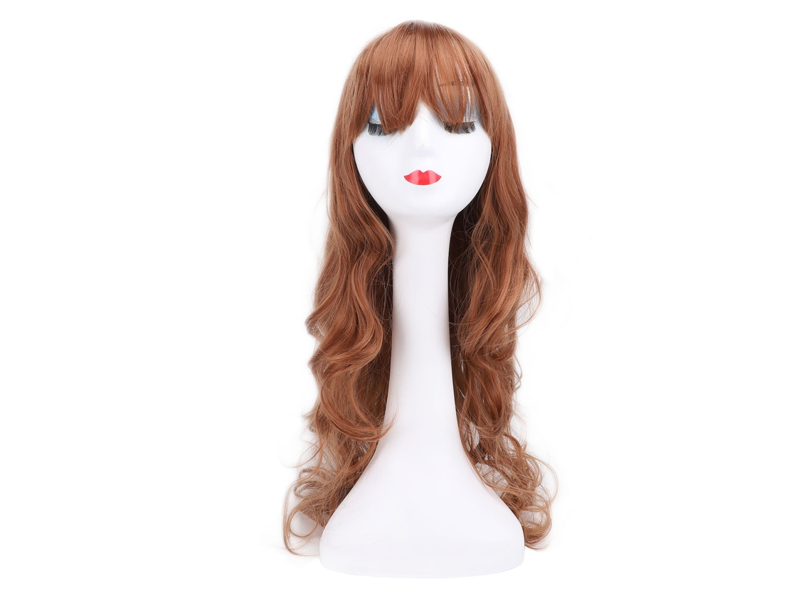 2026 peluca de Cabello Largo Ondulado Con Flequillo Aéreo para Fiesta Y Uso Diario