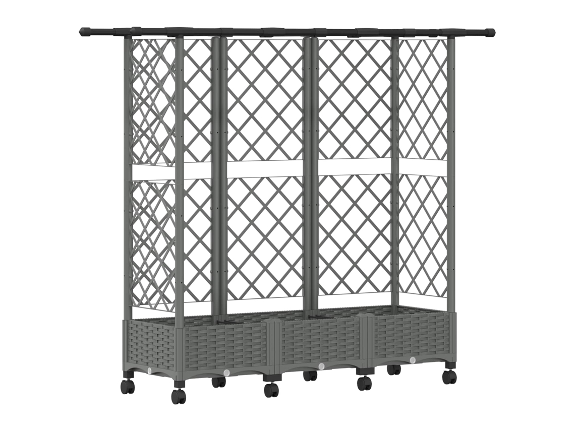 Conjunto 1 Canteiro De Jardim Elevado Vidaxl Cinzento-claro Polipropileno (164 X 40 X 127 Cm)