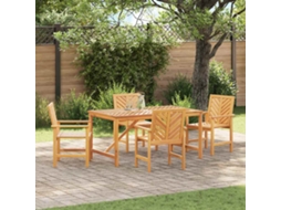 Vidaxl Conjunto De Jantar Para Jardim 5 Unid. Castanho