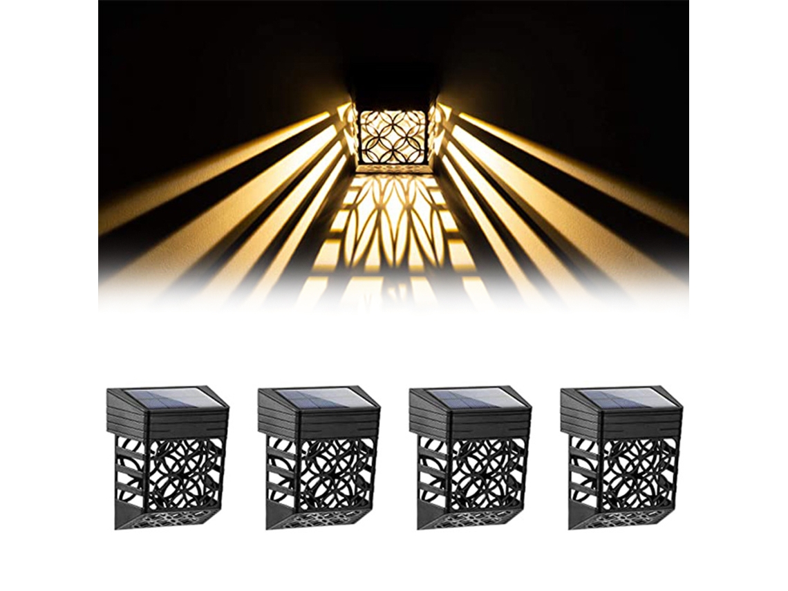 Kit com 4 Luminárias Solares para Cerca Externa CHABERLU