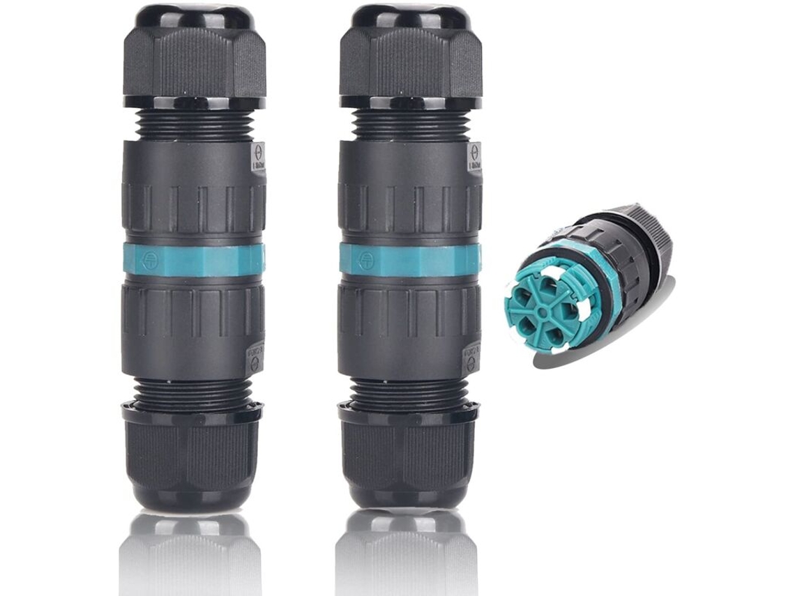 Conjunto De 2 Conectores Cabo À Prova D'água M25 Ip68 5 Pinos, Ø5mm, Ø14mm, Com Certificação Tüv, Para Uso Externo