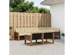 Vidaxl Conjunto De Sofás Para Exterior 7 Unid. Natural E Bege
