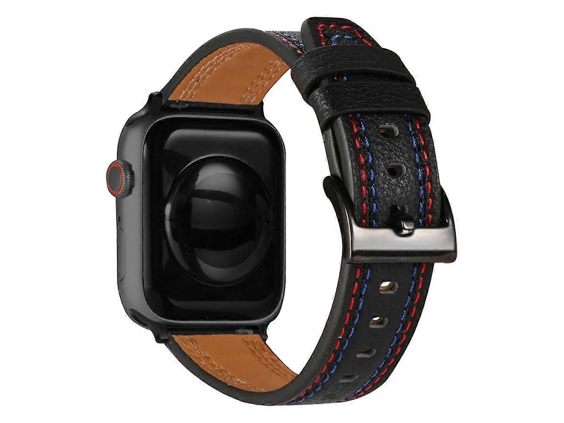 Pulseira de substituição elegante de couro genuíno tipo A para Apple Watch Series 10/9/8/7 de 42 mm, smartwatch Ly Ebike