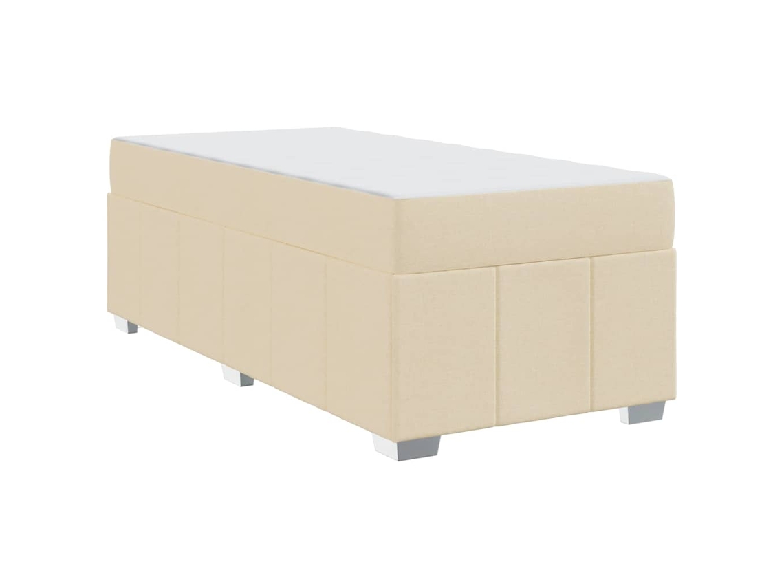 Conjunto 1 Cama Box Vidaxl Creme Tecido (120 X 190 Cm)