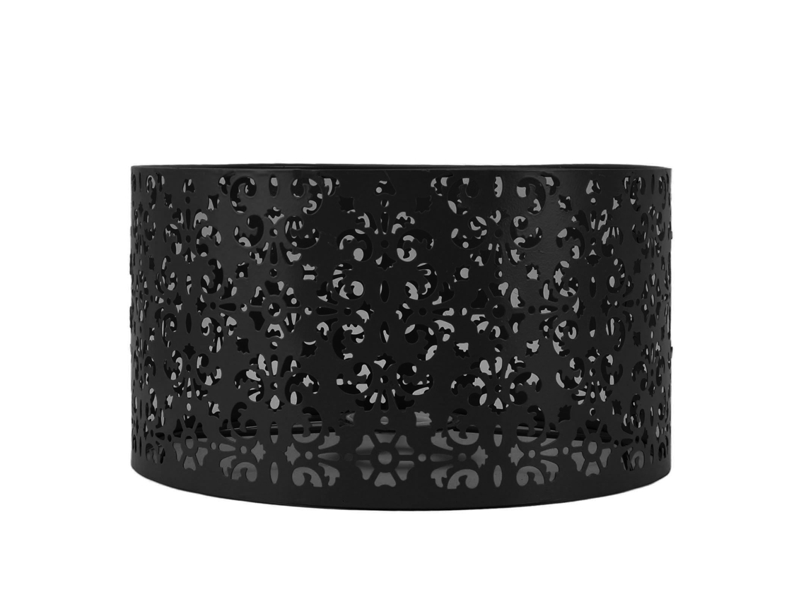 Rebe-lâmpada De Mesa Com Toldo De Ferro Oco Exquisito Decorativo Para Lâmpadas De Pé Candelabros E27 E14 Preto