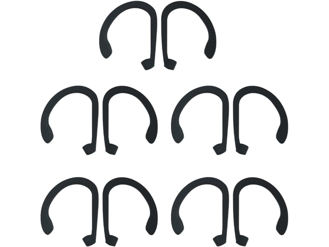 Suporte Lalafina Para Écouteurs Sans Fil En Silicone Noir, Lote De 5 Pares, Crochê Confortável E Léger,