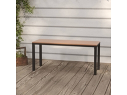 Vidaxl Banco De Jardim 110 Cm Aço E Wpc Castanho E Preto