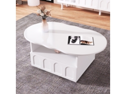Mesa De Centro Nuvem Com Gavetas E Prateleiras Para Armazenamento Perfeita Para Sala De Estar Moderna Mega Echo Trade Shop