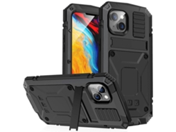 Capa À Prova De Choque, À Prova Dágua E Poeira Com Suporte Para Iphone 14, Preta