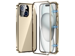 Capa De Vidro Temperado Hd Para Iphone 15 - Fecho Magnético Duplo