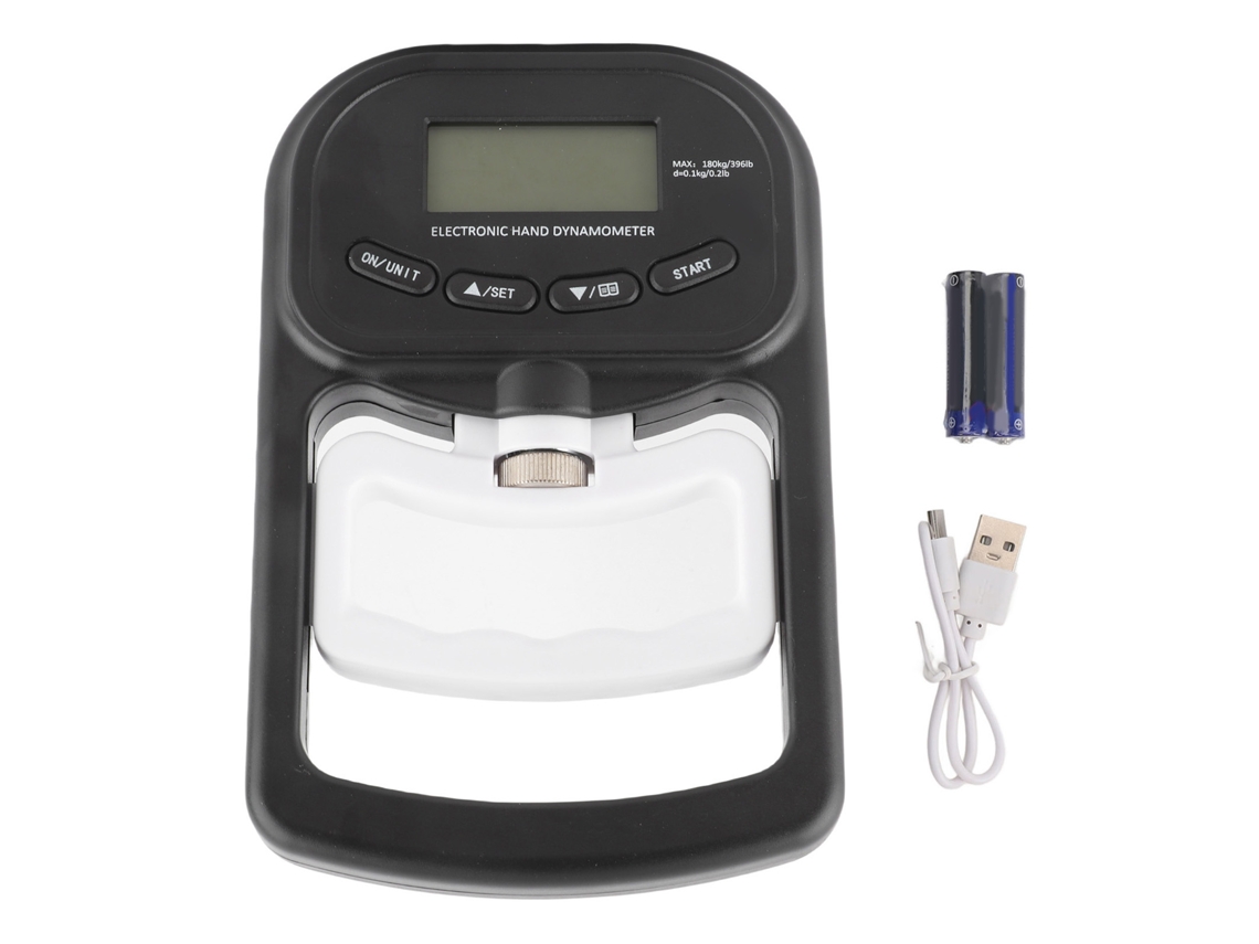 Dinamômetro Digital de Força de Grip, Com Display LCD, Alta Precisão, 180kg, Para Treinamento Esportivo Preto S/MARCA