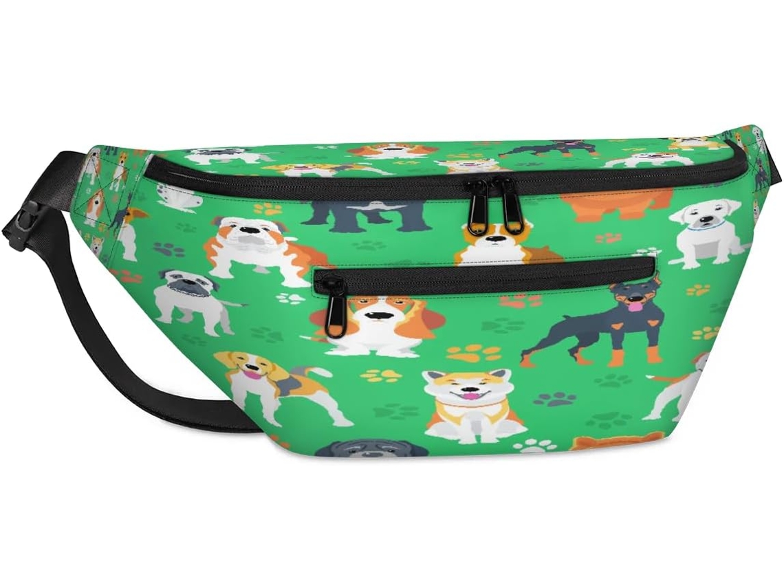 Bolsa de Ombro com Estampa de Pata de Cachorro POLÍESTER 38x25x19 cm