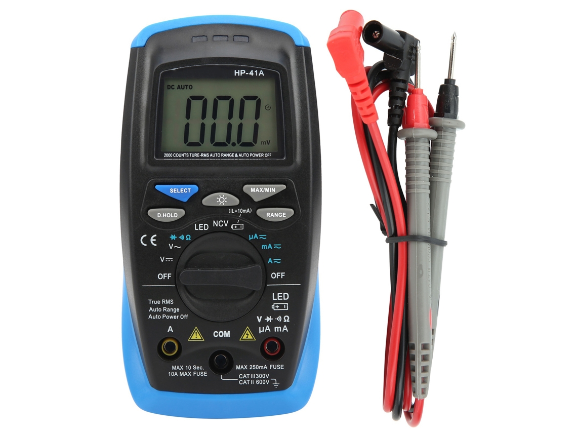 Multímetro Digital Hp41a Truerms Ac Dc Amperímetro Voltímetro Tester Multifuncional 2000 Contagens