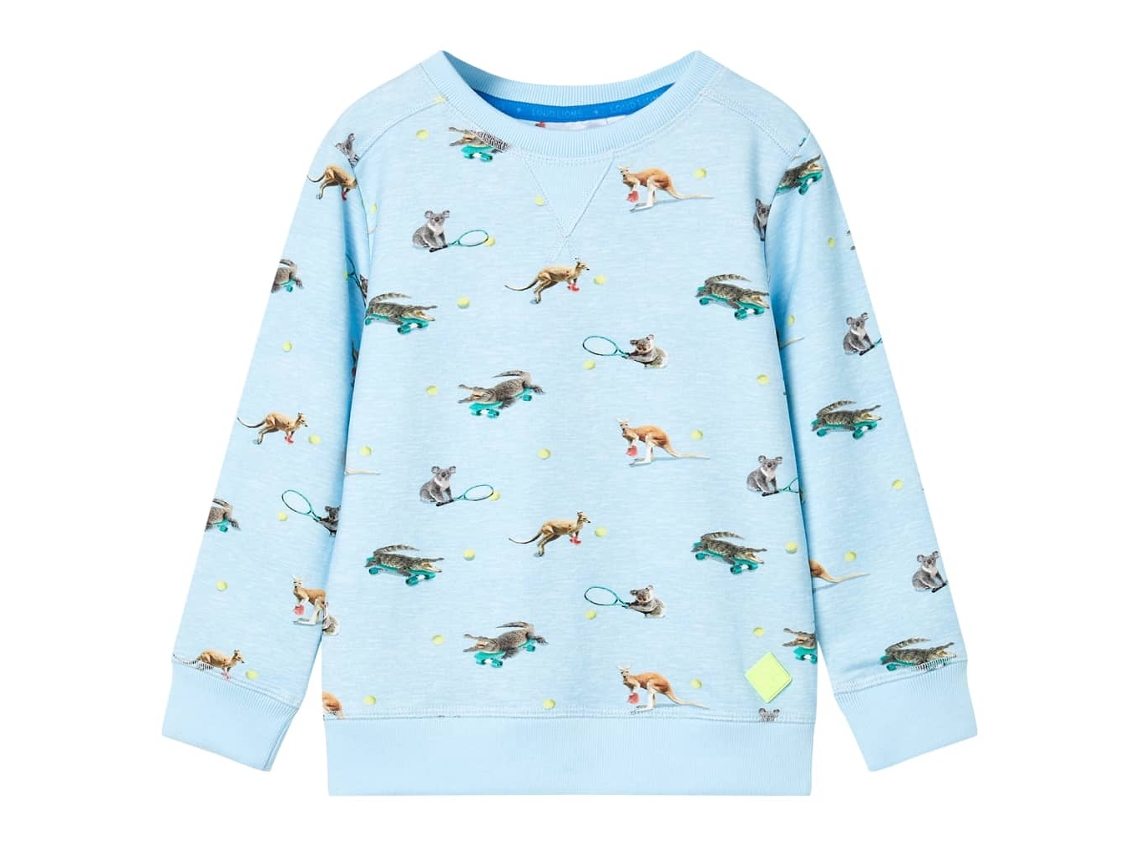 Sweatshirt Para Criança Azul-claro Mesclado 140