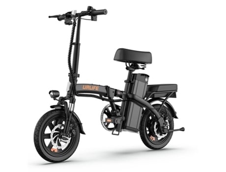 Urlife 48V 250W 25km/h 7.8Ah 14” 50km Bicicleta elétrica preta para homens/mulheres