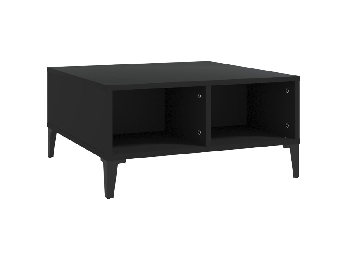 Mesa de centro 60x60x30 cm em madeira compensada preta, exclusiva da MAISON.