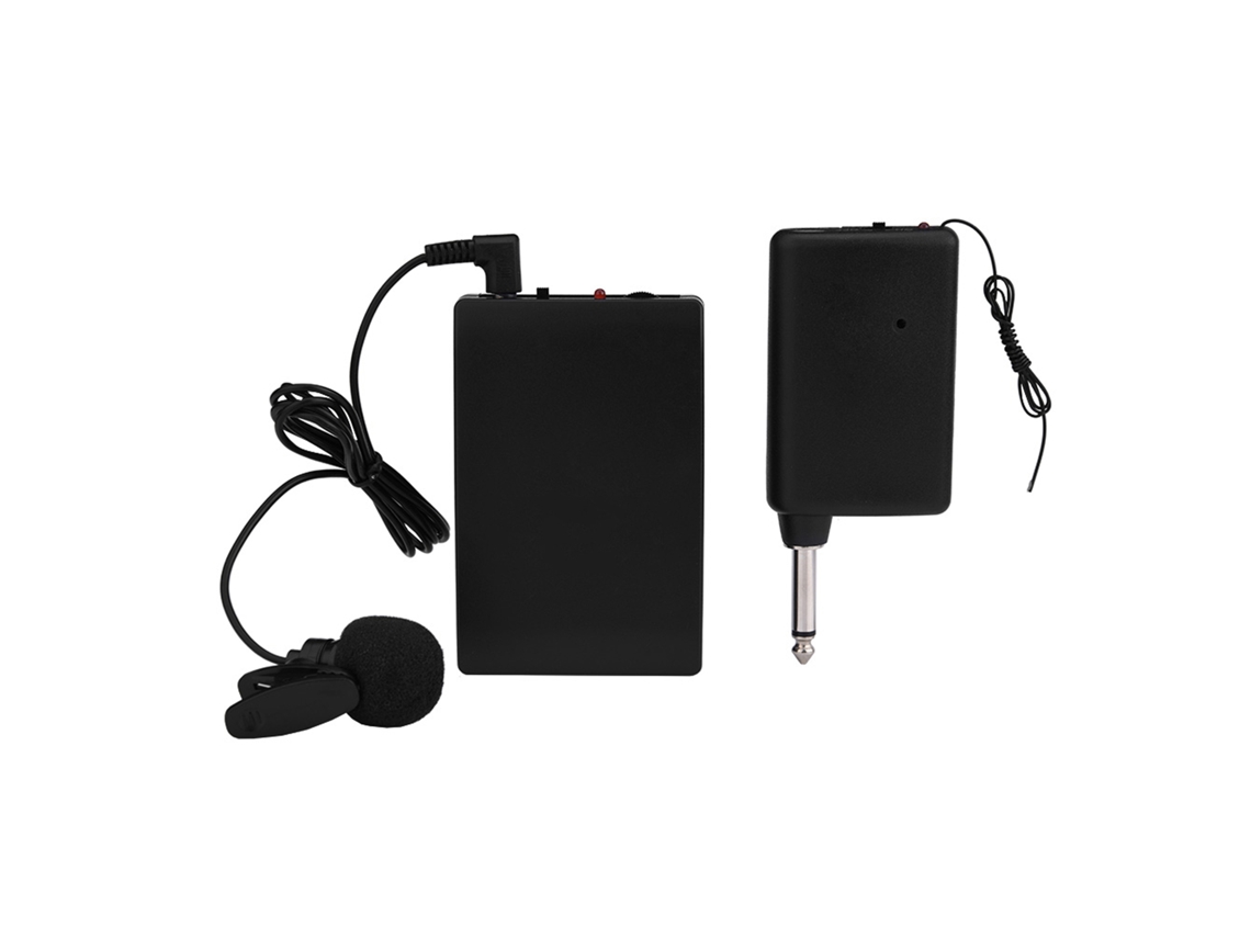Micrófono de solapa inalámbrico mini con clip, transmisor/receptor FM | S/MARCA