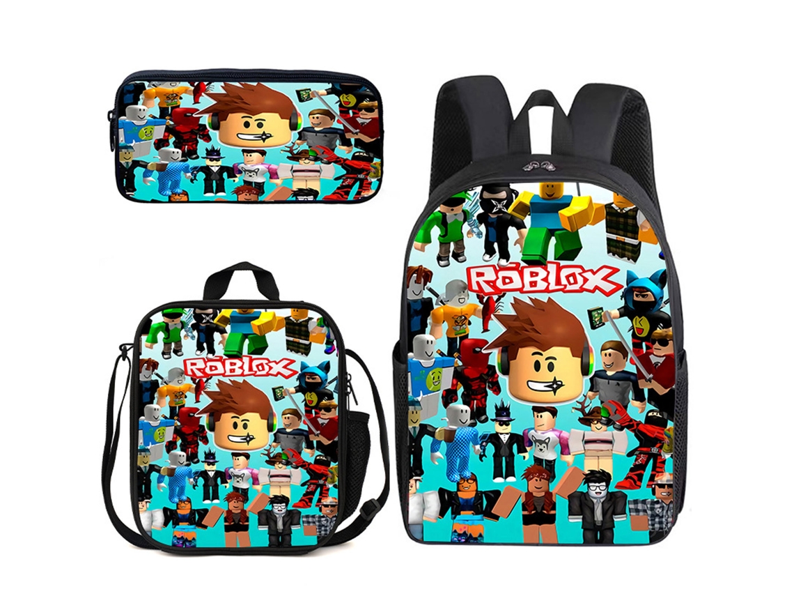 Conjunto Escolar 3 Peças, Estampa De Desenho Animado Com Mochila
