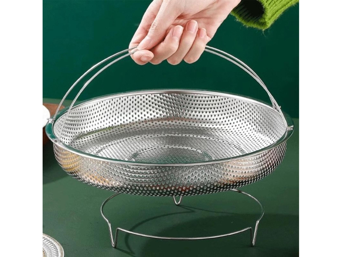 Vaporizador De Aço Inoxidável Para Legumes, Carnes E Massas, Com Cabo Removível Cesto Escorredor Versátil Cozinha. -aquaforge