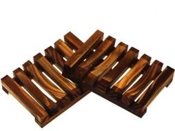 HYMNORA Conjunto De 2 Saboneteiras Em Bambu Natural