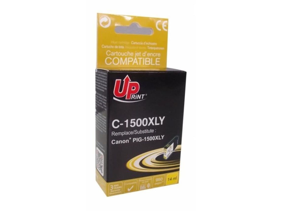 Cartucho amarelo compatível com Pgi 1500xl equivalente Canon UPRINTJET