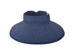 2026 sombrero de Paja Plegable para Mujer Con Visera Ancha Upf 50+ Moda Tendencia Azul Oscuro
