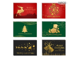 24 Conjuntos De Cartões De Natal Com Envelopes E Bandeiras Dobradas Aquaforge