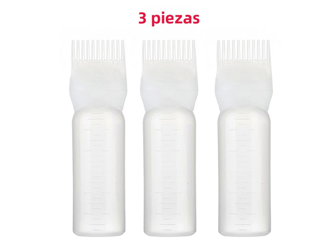Pacote com 3 Frascos Recarregáveis de 180ml para Óleo Capilar MDUG (branco)
