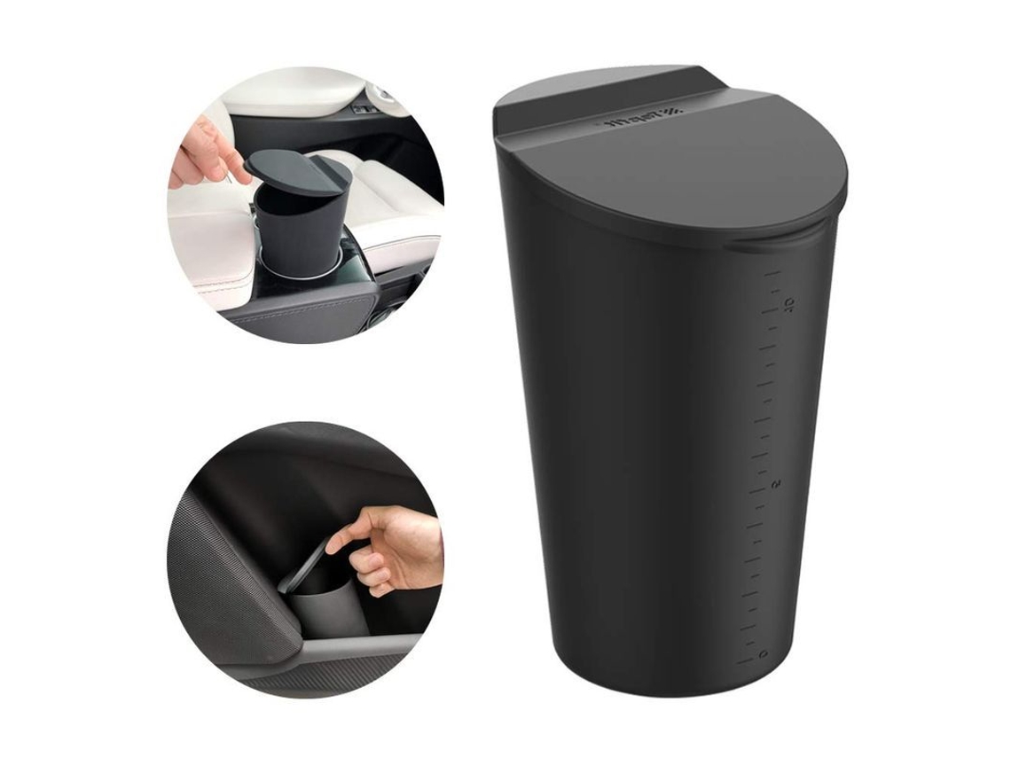 Lixeira de Carro com Tampa Porta Copo, Silicone | S/MARCA