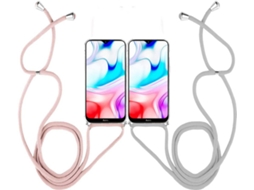 2x Capa Xiaomi Redmi 9A HONGWE. Com corda Transparente, Cinzento