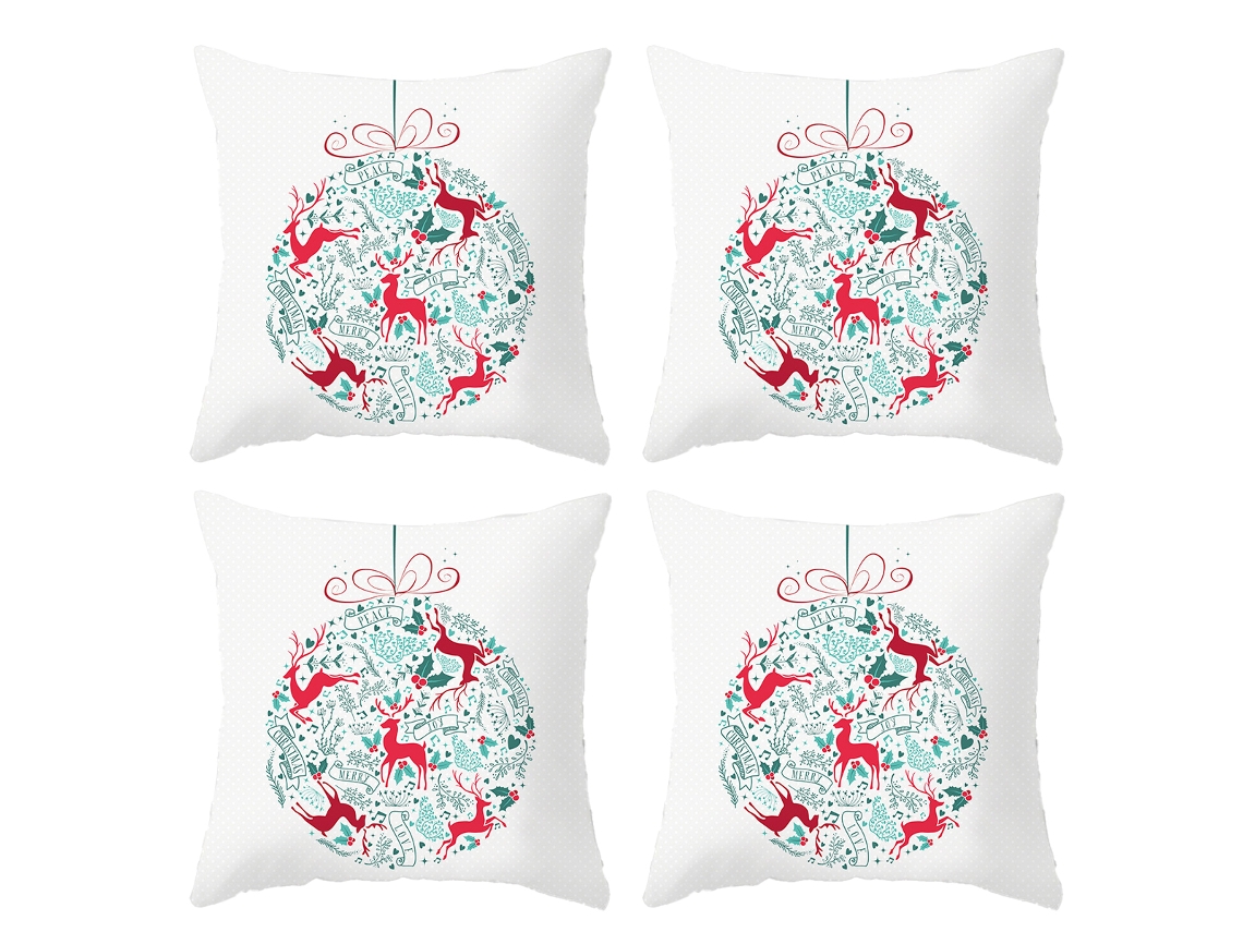 4 Pçs Capa de Almofada de Sofá de Natal Capa de Almofada Decorativa de Natal Núcleo de Travesseiro Não Incluído