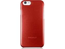 Capa iPhone 6, 6s, 7, 8 MACALLY Metallic Snap-on (Vermelho)