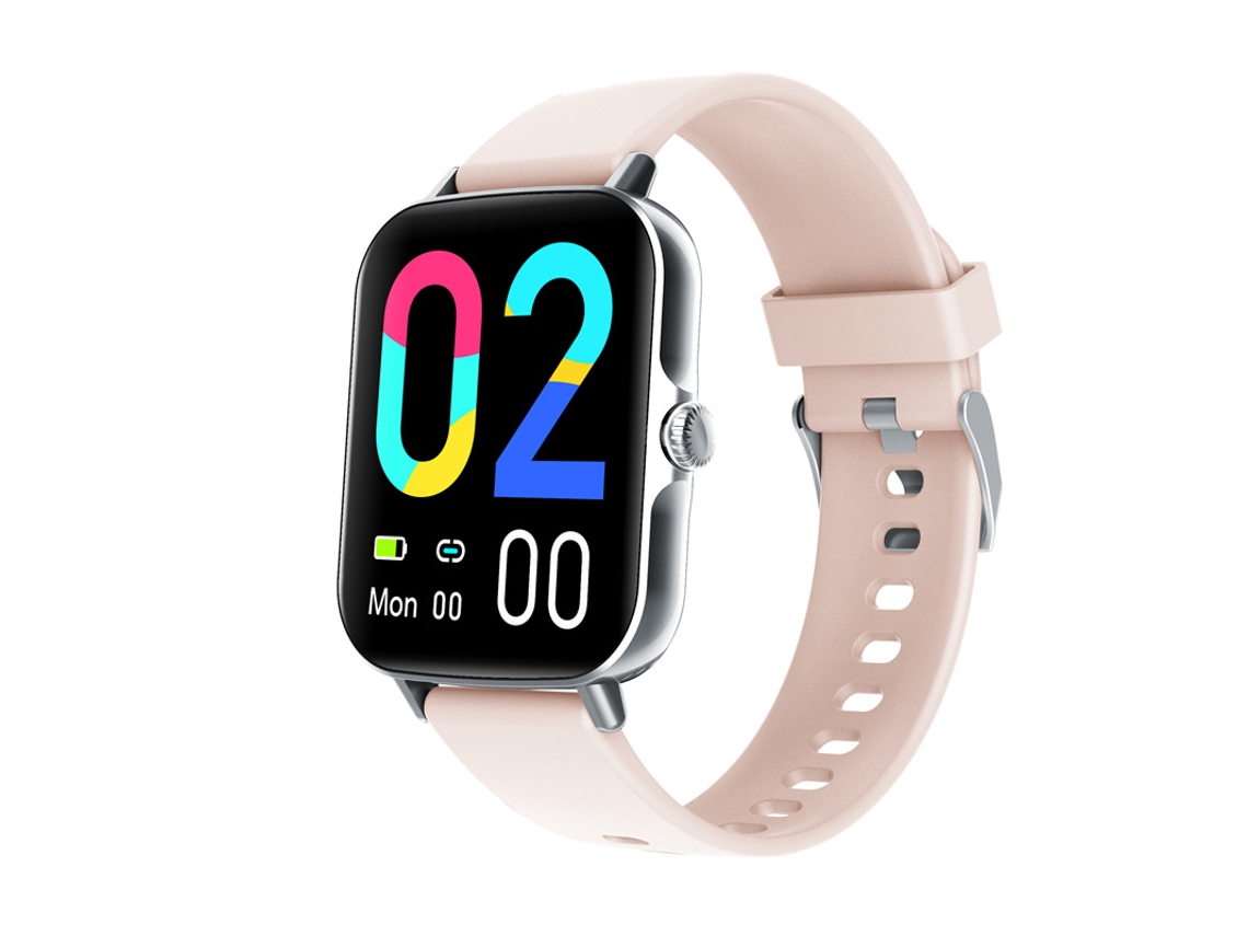 F107 Smart Watch Bluetooth Call Voice Assistant Mede Açúcar no Sangue e Temperatura Corporal Rosa GODTVAGT