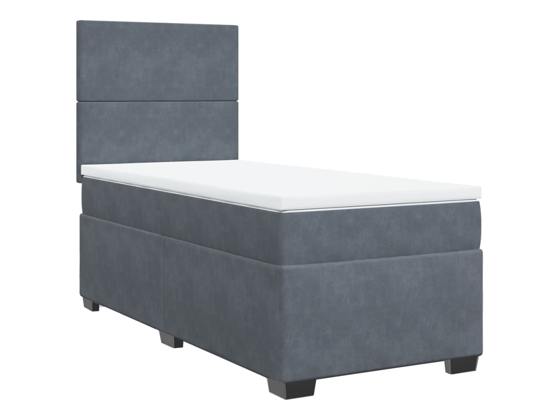 Box Spring Bed, Box Spring Beds Vidaxl Cinzeto Veludo (90 X 200 Cm)