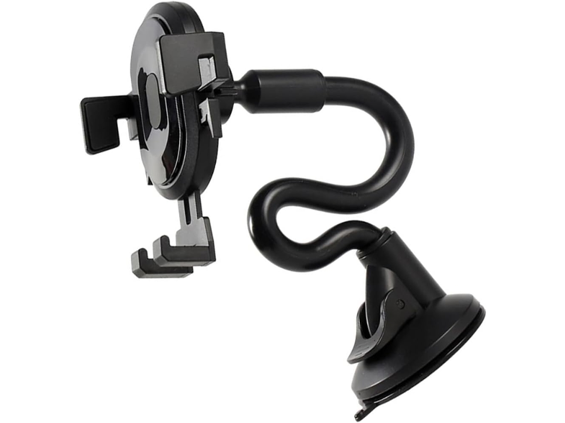 Suporte Para Celular Veicular Com Trava De Botão E Ventosa Em Abs Preto