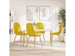 Vidaxl Cadeiras De Jantar 4 Pcs Veludo Amarelo Mostarda