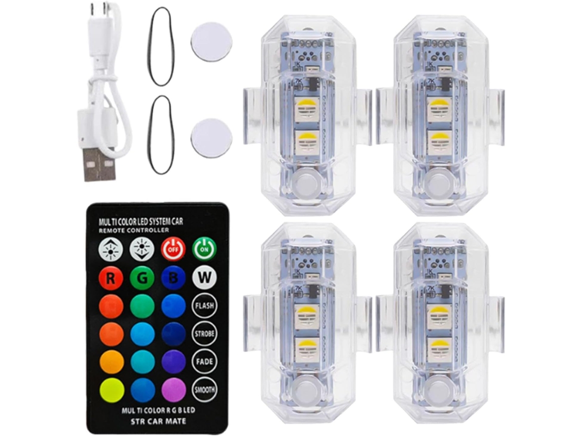 Luzes Intermitentes À Prova D Água, Multicoloridas E Com Controle Remoto Sem Fio
