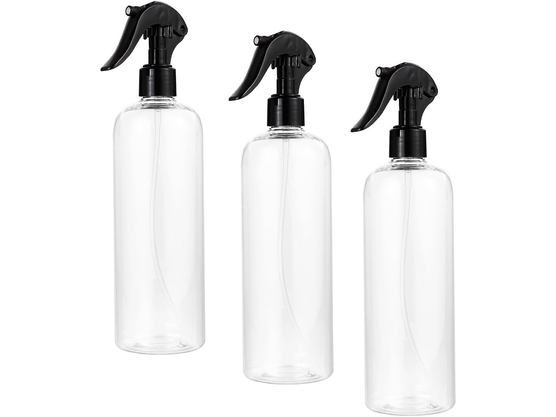 Conjunto De 3 Frascos De Spray De Plástico Transparente, 500ml