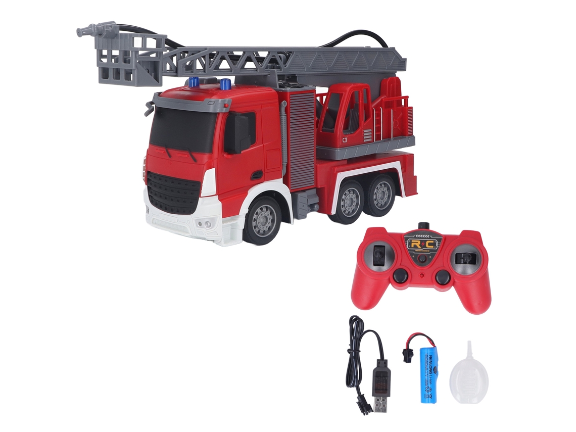 Ats coche de Bombeiros Rc 1:20 com Rega de Água, 9 Canais, 2.4ghz, Brinquedo de Controle Remoto