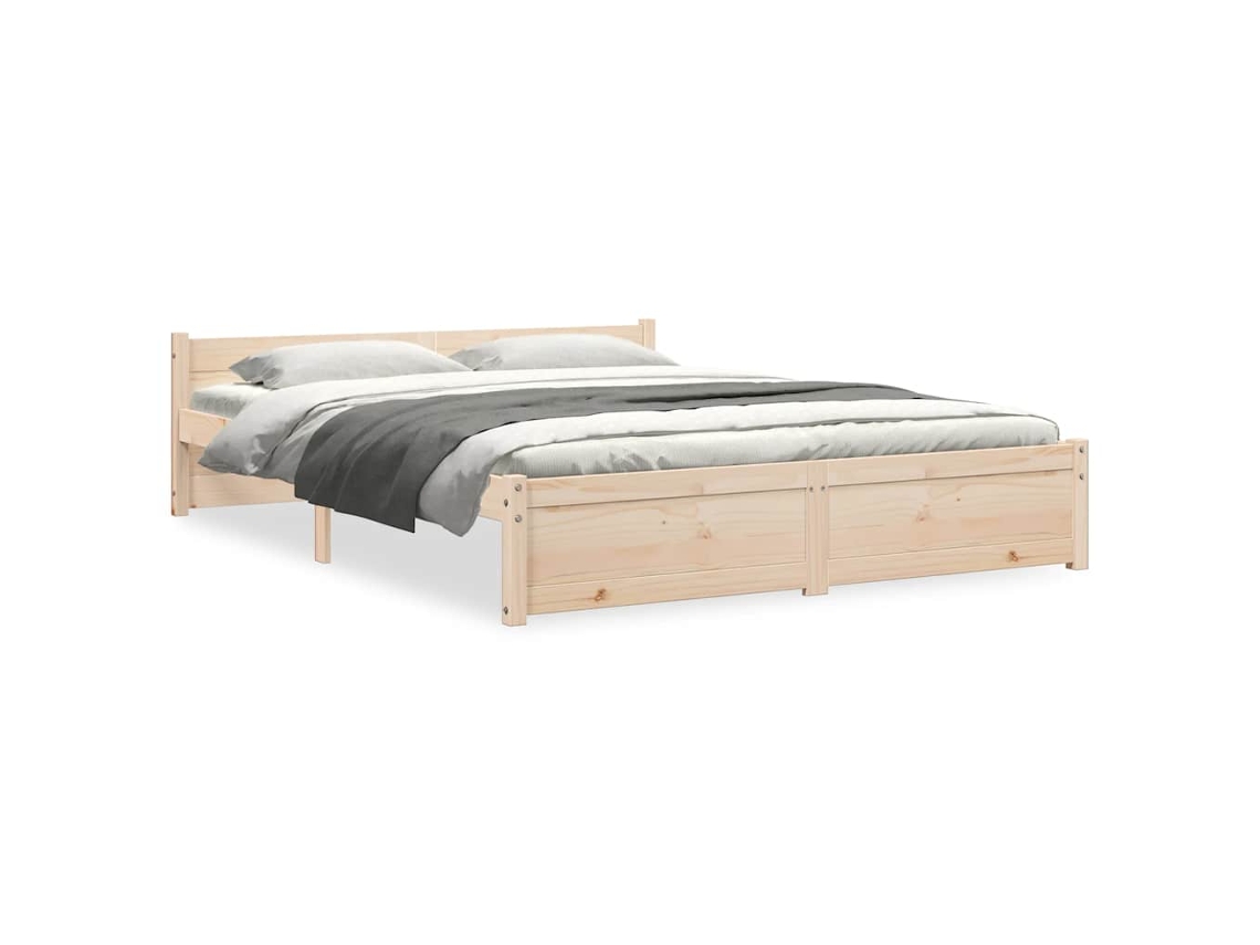 Bed Frame, Bed Frames Vidaxl Marrom Madeira (150 X 200 Cm)