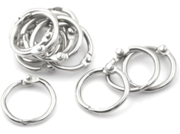 Anéis De Encadernação, Metal Para Fichário Folhas Soltas, Prateados, 20mm, Pacote Com 250 Unidades