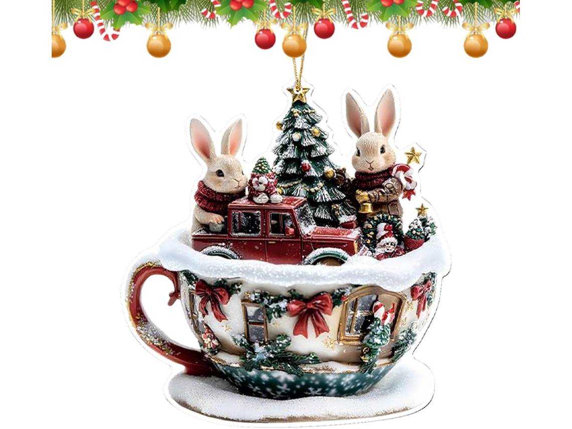 Enfeite Natal Acrílico 2d Pendurar Decoração Festiva Sazonal Porta Lareira Janela Escada Carro Interior GOKOCO
