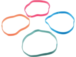 Conjunto de 4 faixas de cabeça elásticas esportivas para mulheres e homens, em poliéster liso.