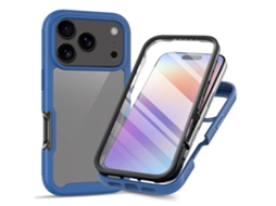 Capa Skalo Para Iphone 17 Pro, Transparente, À Prova De Choque E Com Protetor De Tela - Azul