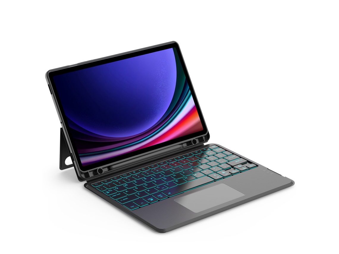 Capa Com Teclado Para Tablet Lurelia, Para Samsung S10fe 13,1", Clássico (edição Com Luz De Fundo, Preto, Teclado Bluetooth