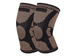 1 Par Elastic Knitted Knee Brace Sleeve Respirável Confortável Nylon Silicone Suporte Para Ciclismo Letras Impressas Tamanho M