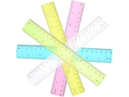 Régua de plástico de 30 cm, ferramenta de desenho colorida para mesa e escola, fácil de usar, inquebrável, embalagem inclusa.