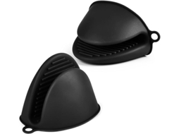Par Luvas Forno Mini Silicone Resistentes Calor, Suporte Panelas Pequeno, Airfryer, Preto ZYBLSSBB