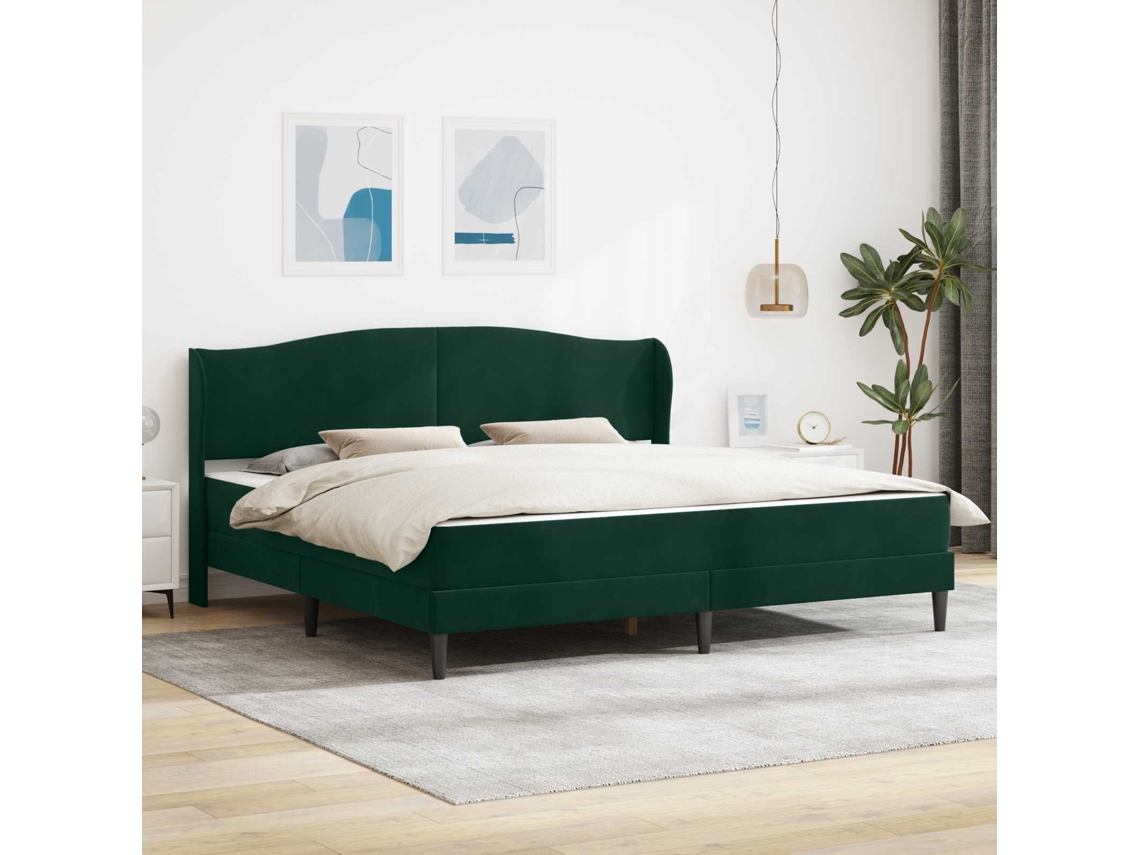 Vidaxl Estrutura Da Cama Com Cabeceira Preto 180 X 200 Cm Veludo